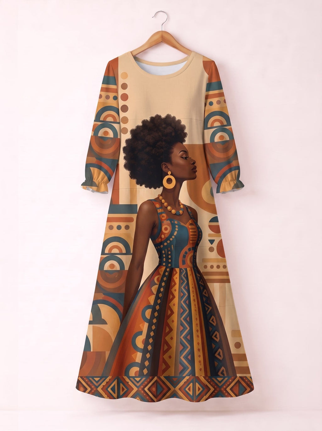 'Uzuri' Long Sleeve Maxi Dress