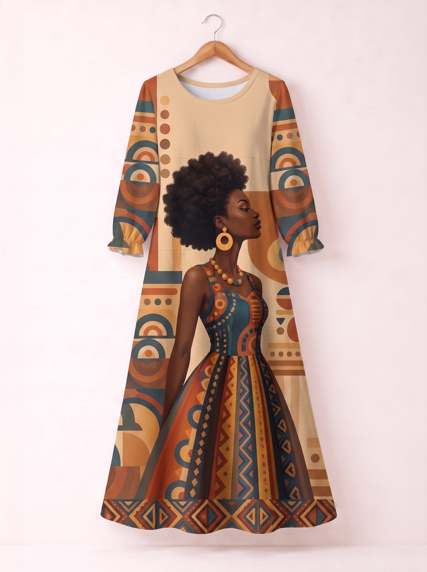 'Uzuri' Long Sleeve Maxi Dress