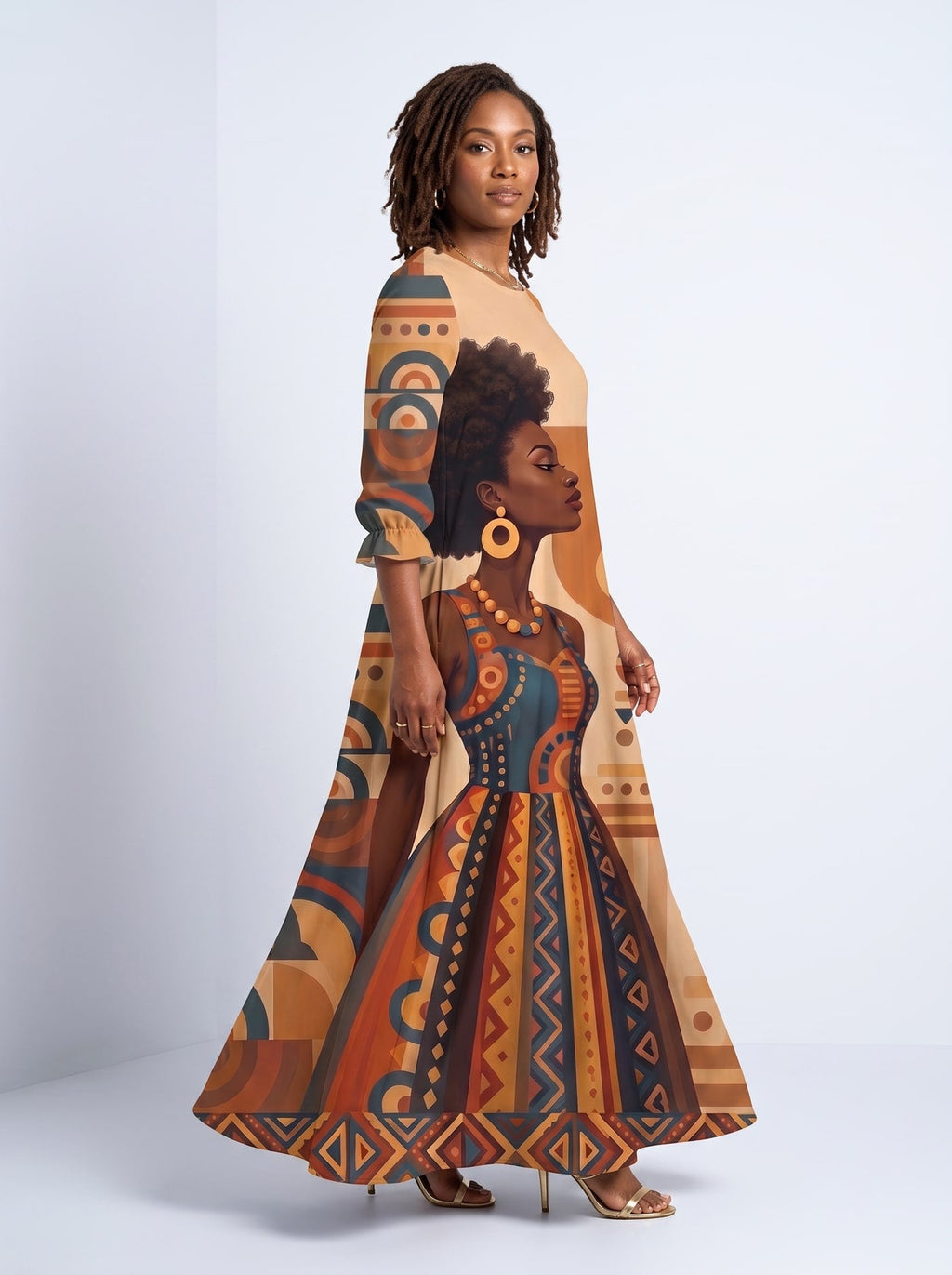 'Uzuri' Long Sleeve Maxi Dress