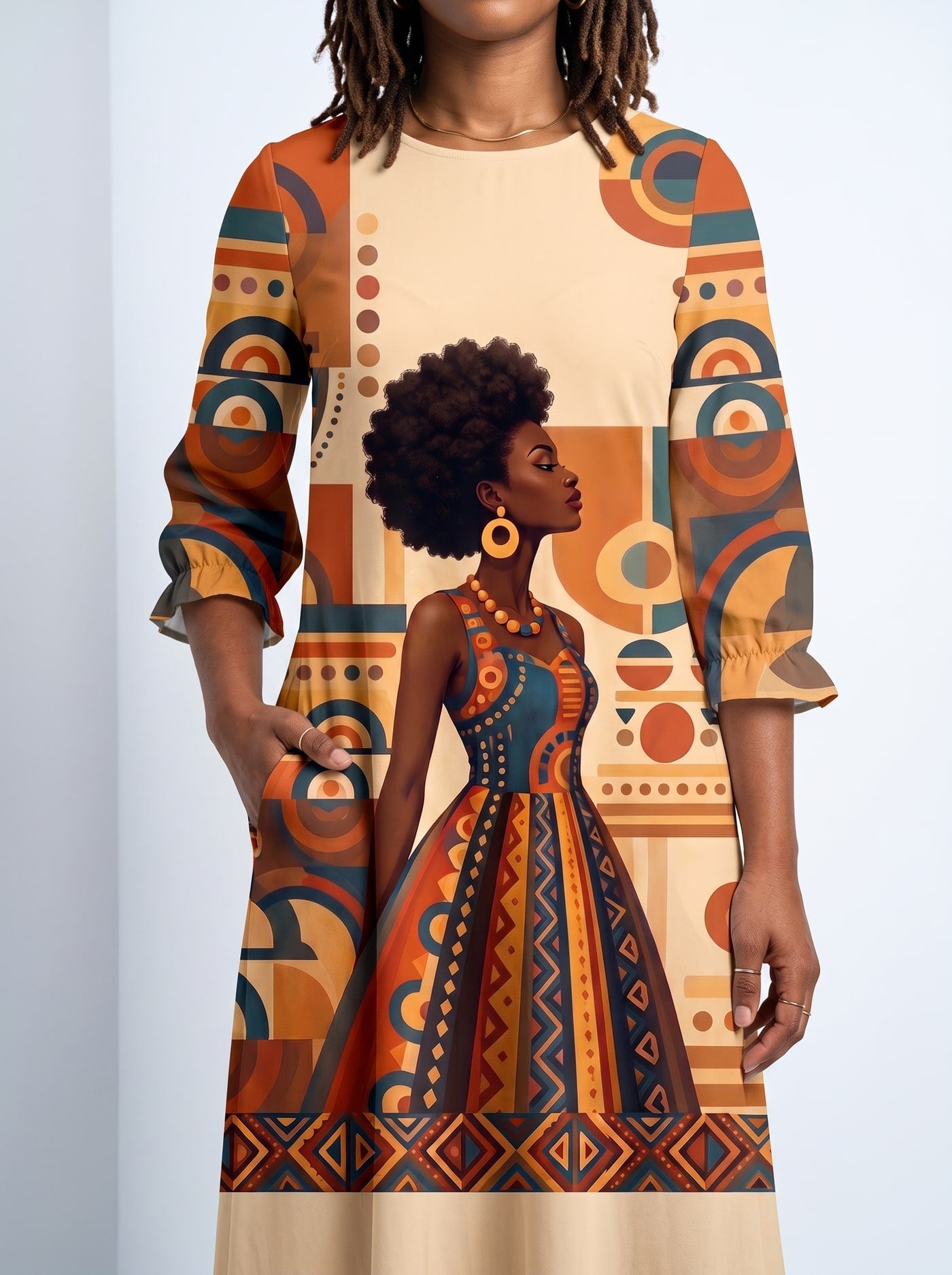 'Uzuri' Long Sleeve Maxi Dress