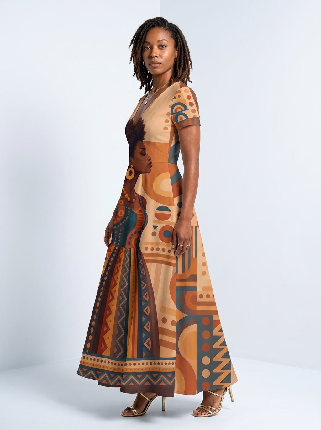'Uzuri' Short Sleeve Maxi Dress