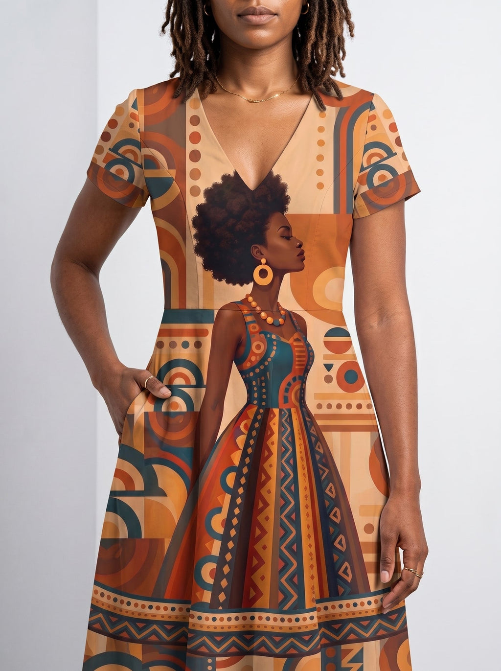 'Uzuri' Short Sleeve Maxi Dress