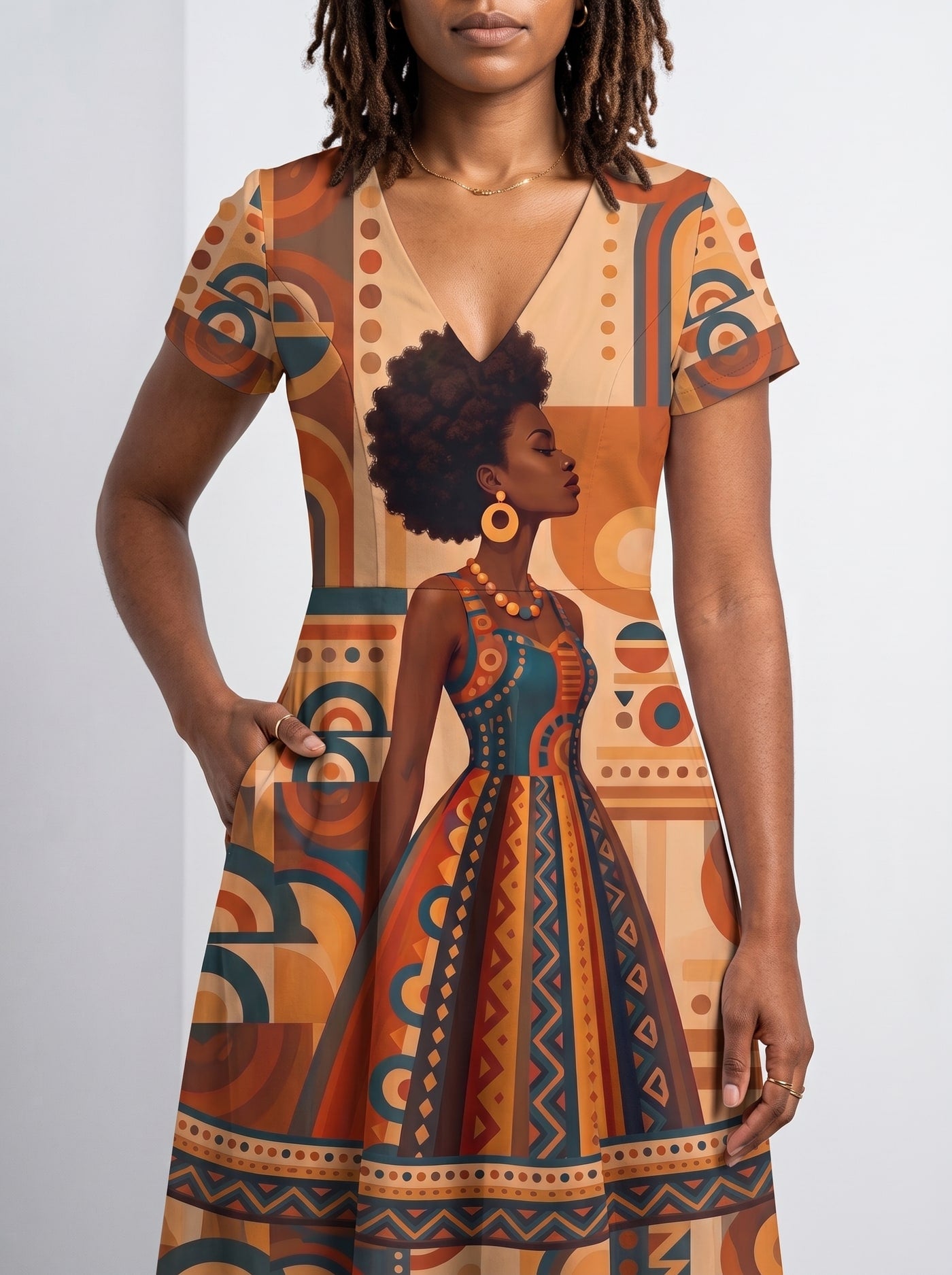 'Uzuri' Short Sleeve Maxi Dress
