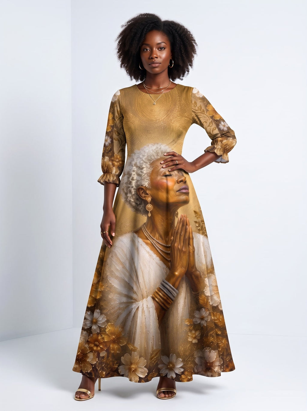 'Shukrani' Long Sleeve Maxi Dress