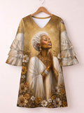 'Shukrani' Stacked Ruffle Sleeve Dress