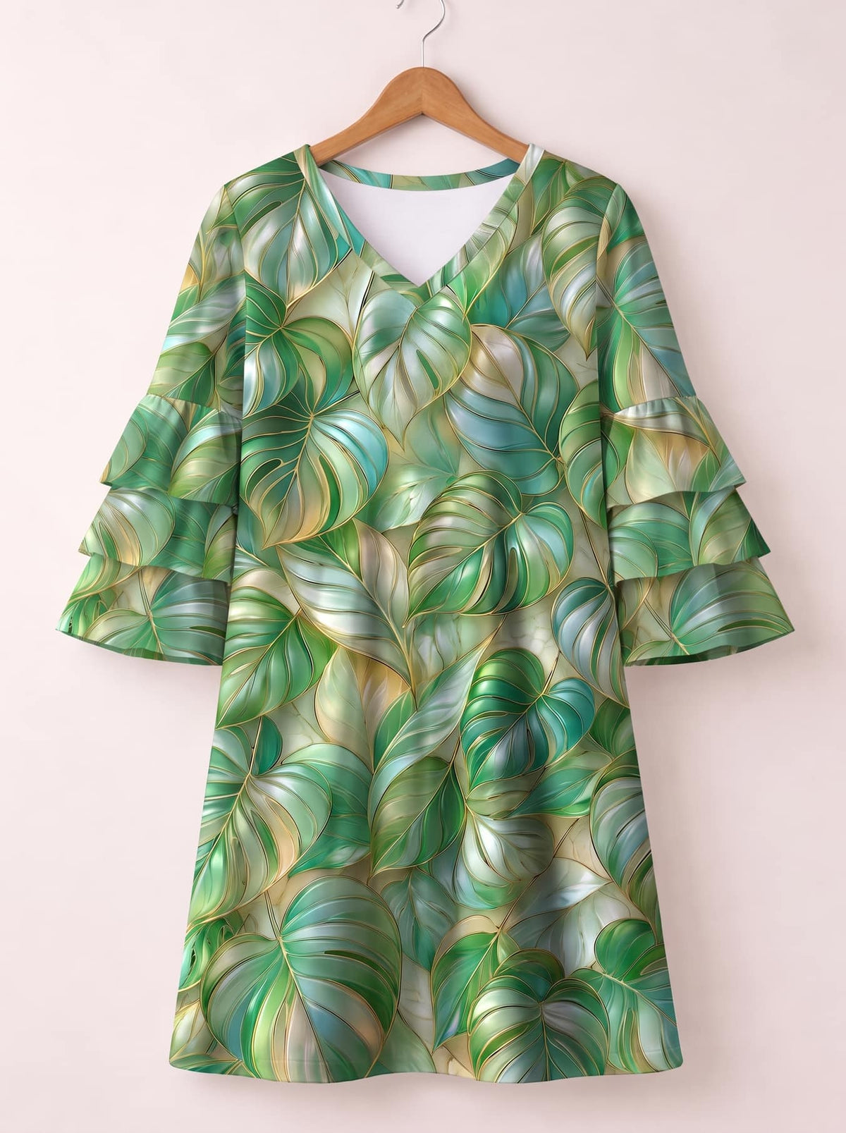 'Mwitu' Stacked Ruffle Sleeve Dress