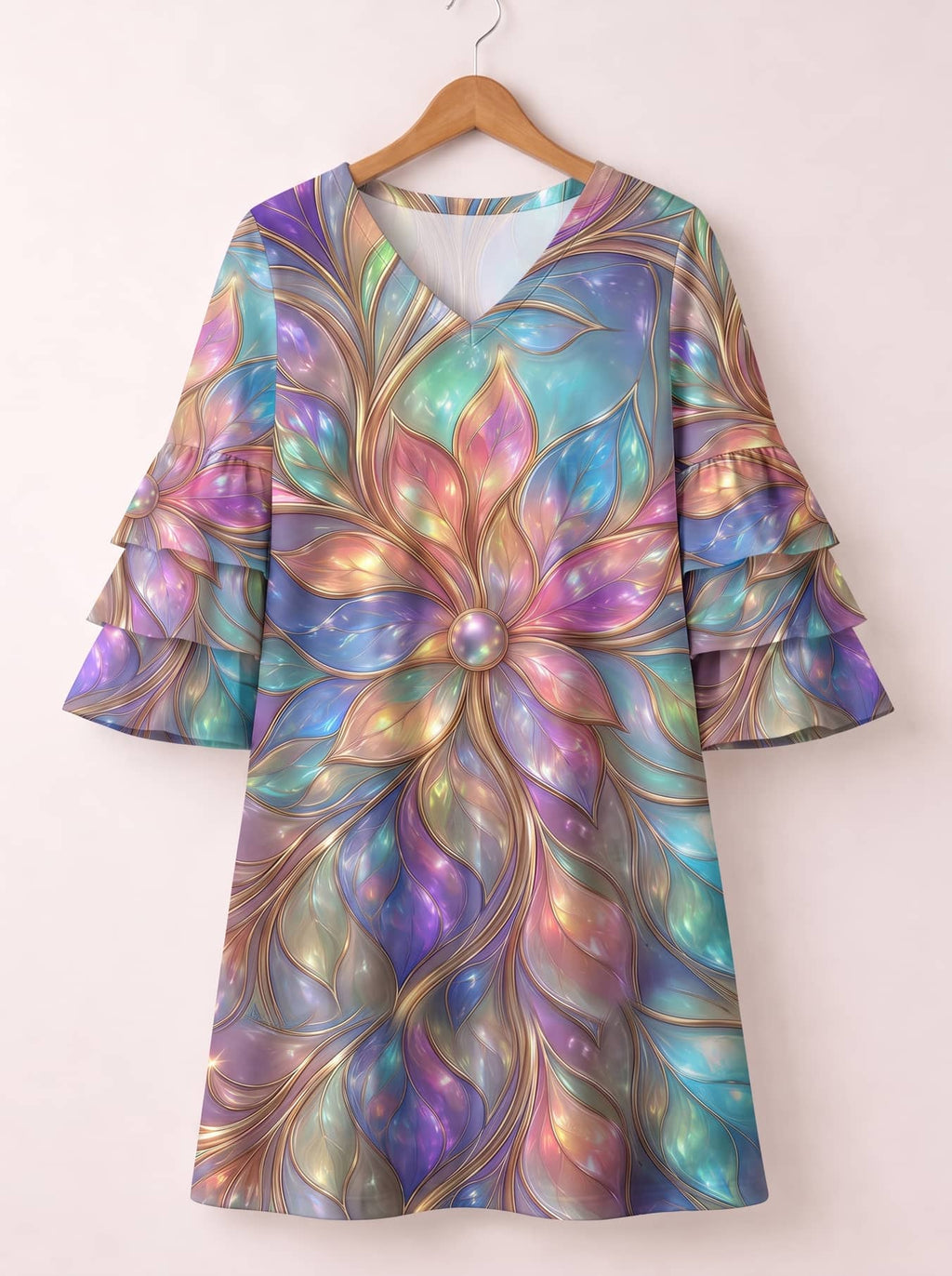'Almasi' Stacked Ruffle Sleeve Dress