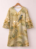 'Dhahabu' Stacked Ruffle Sleeve Dress
