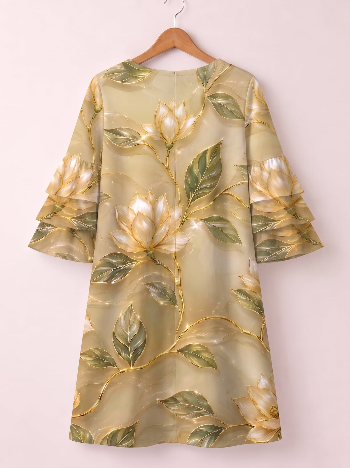 'Dhahabu' Stacked Ruffle Sleeve Dress