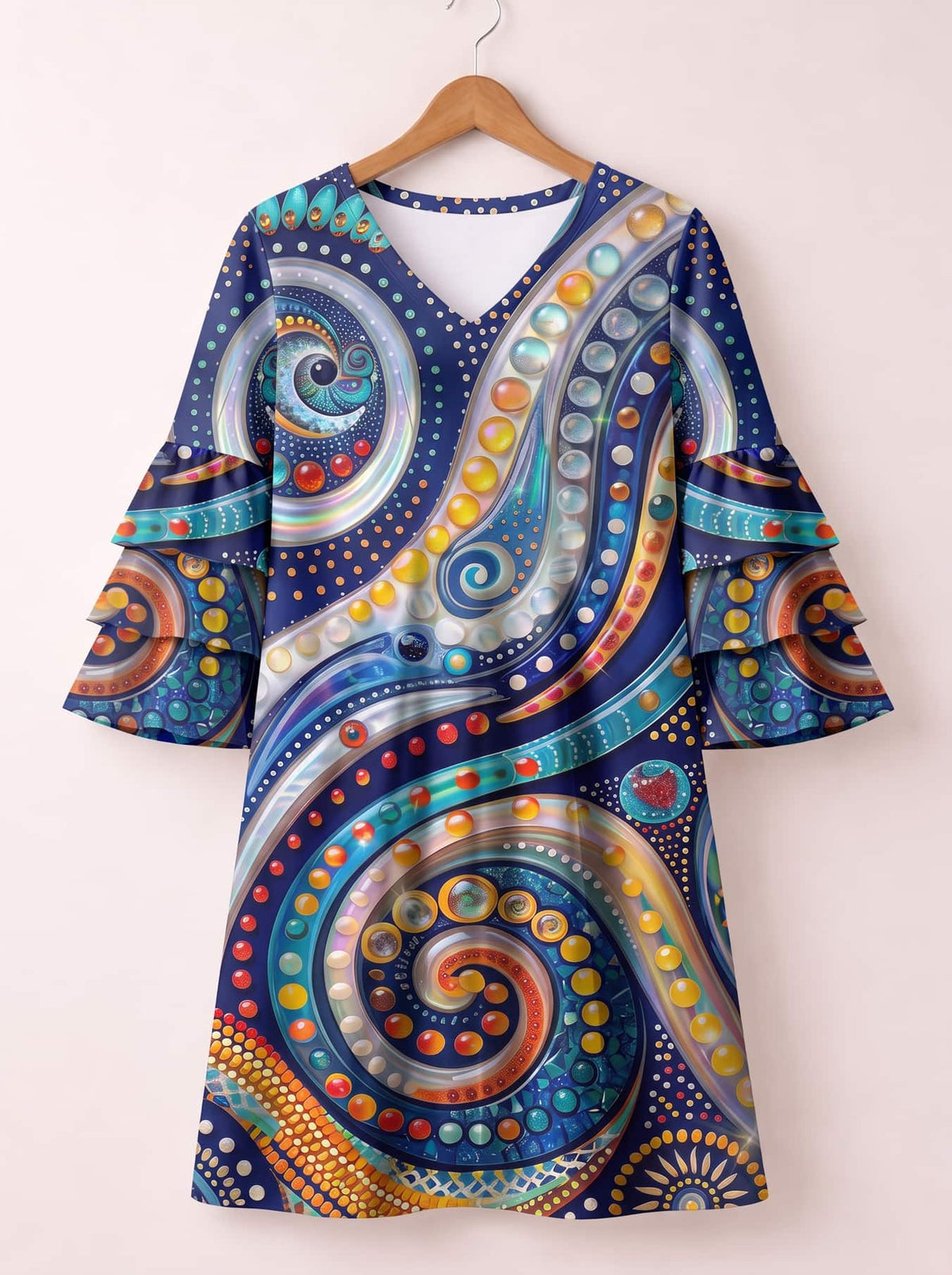 'Kito' Stacked Ruffle Sleeve Dress