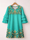 'Heshima' Stacked Ruffle Sleeve Dress