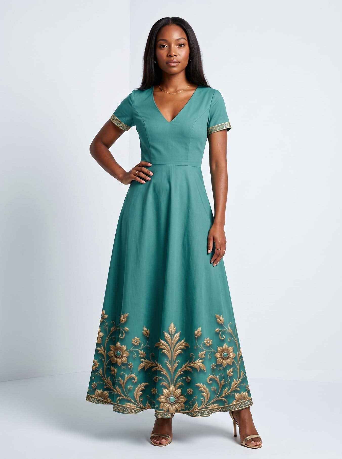 'Heshima' Short Sleeve Maxi Dress
