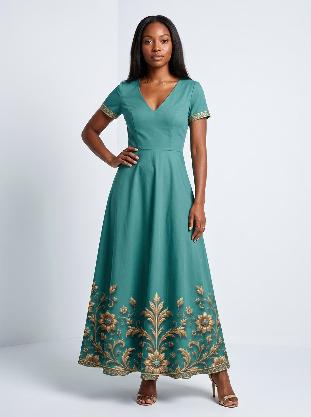 'Heshima' Short Sleeve Maxi Dress