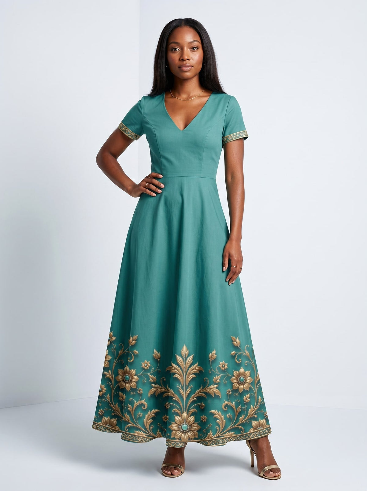 'Heshima' Short Sleeve Maxi Dress