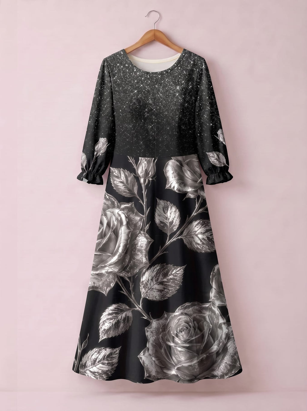 'Usiku' Long Sleeve Maxi Dress
