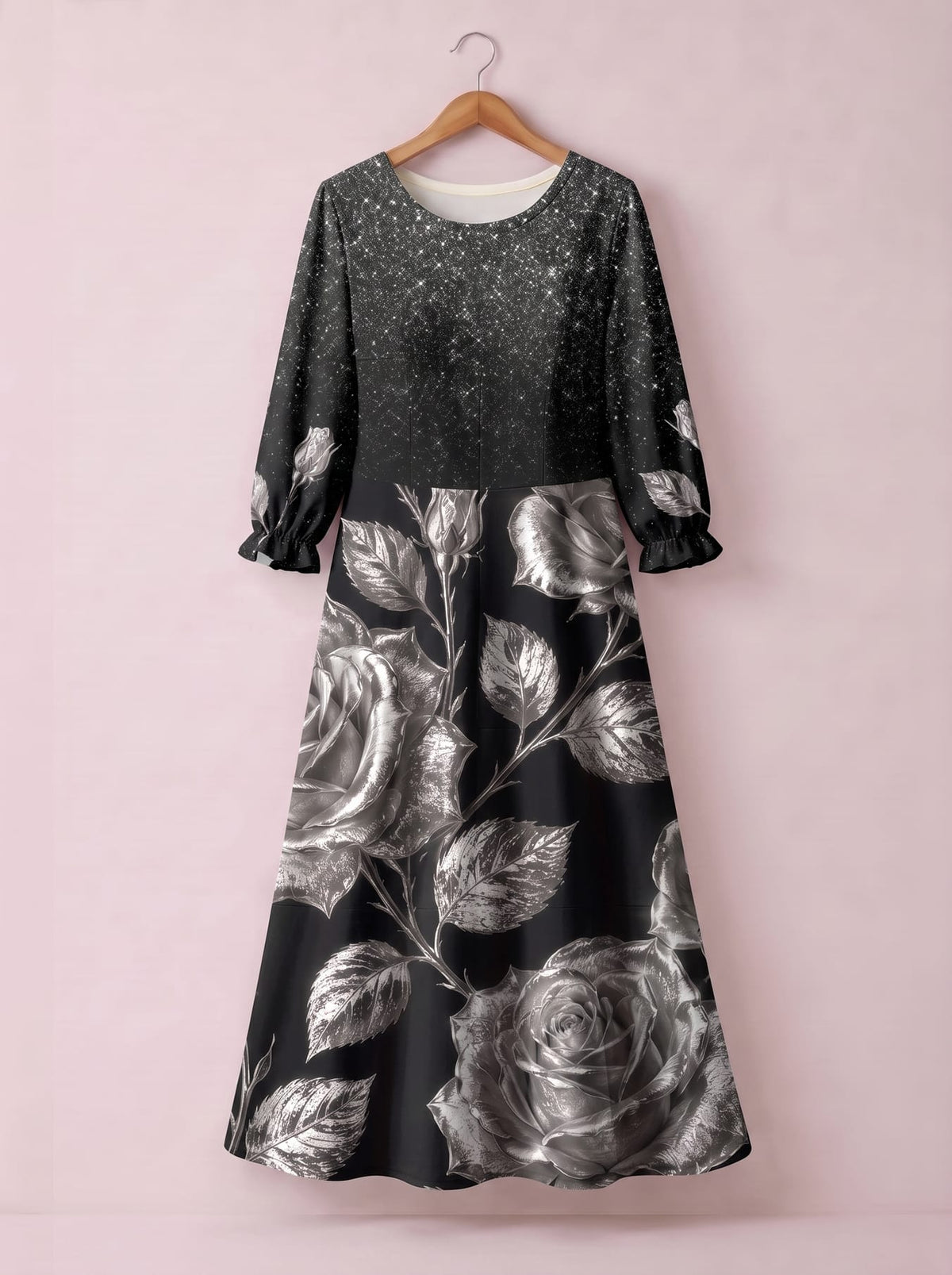 'Usiku' Long Sleeve Maxi Dress