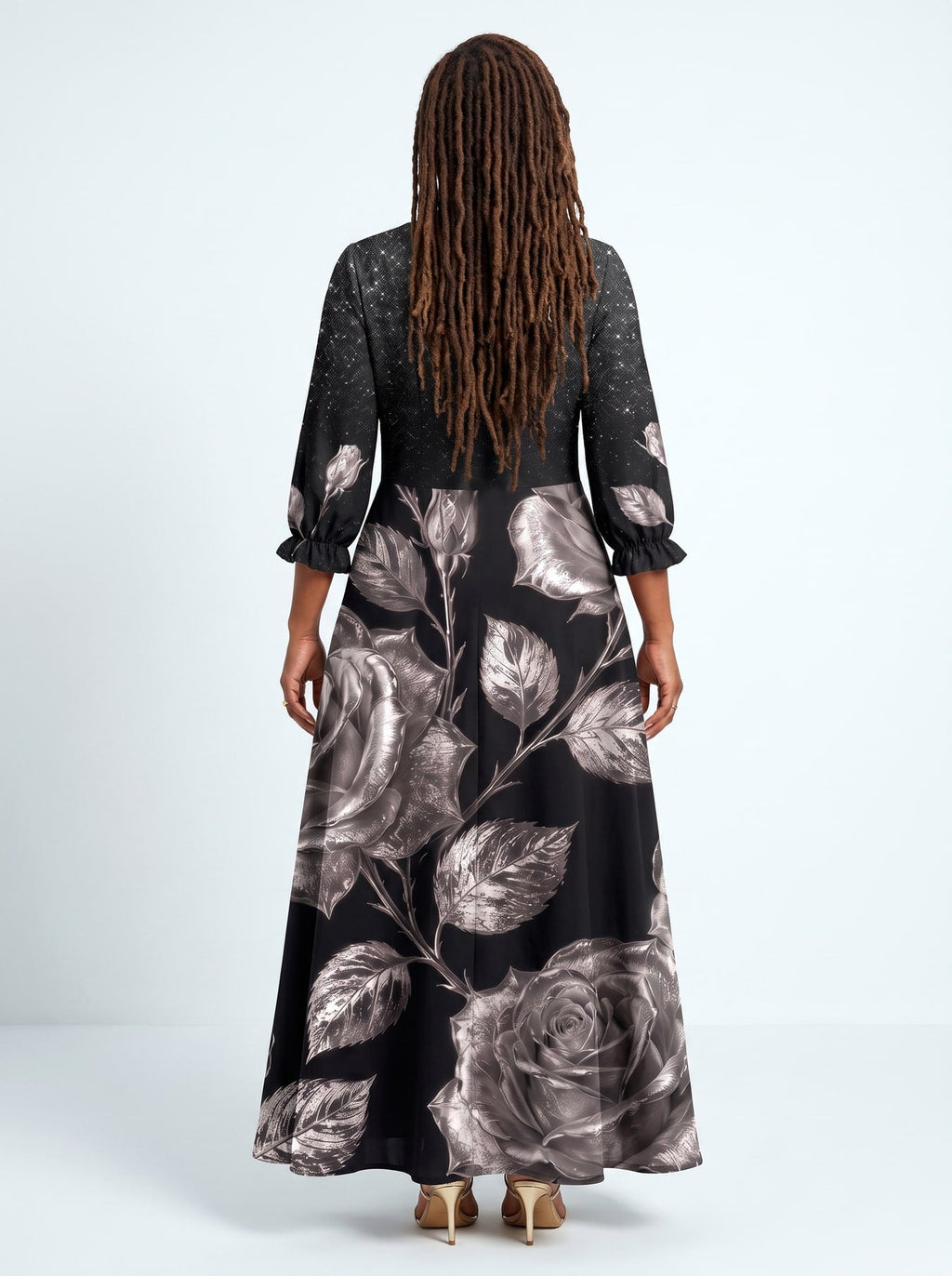 'Usiku' Long Sleeve Maxi Dress