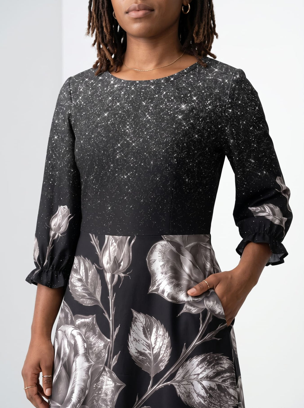 'Usiku' Long Sleeve Maxi Dress