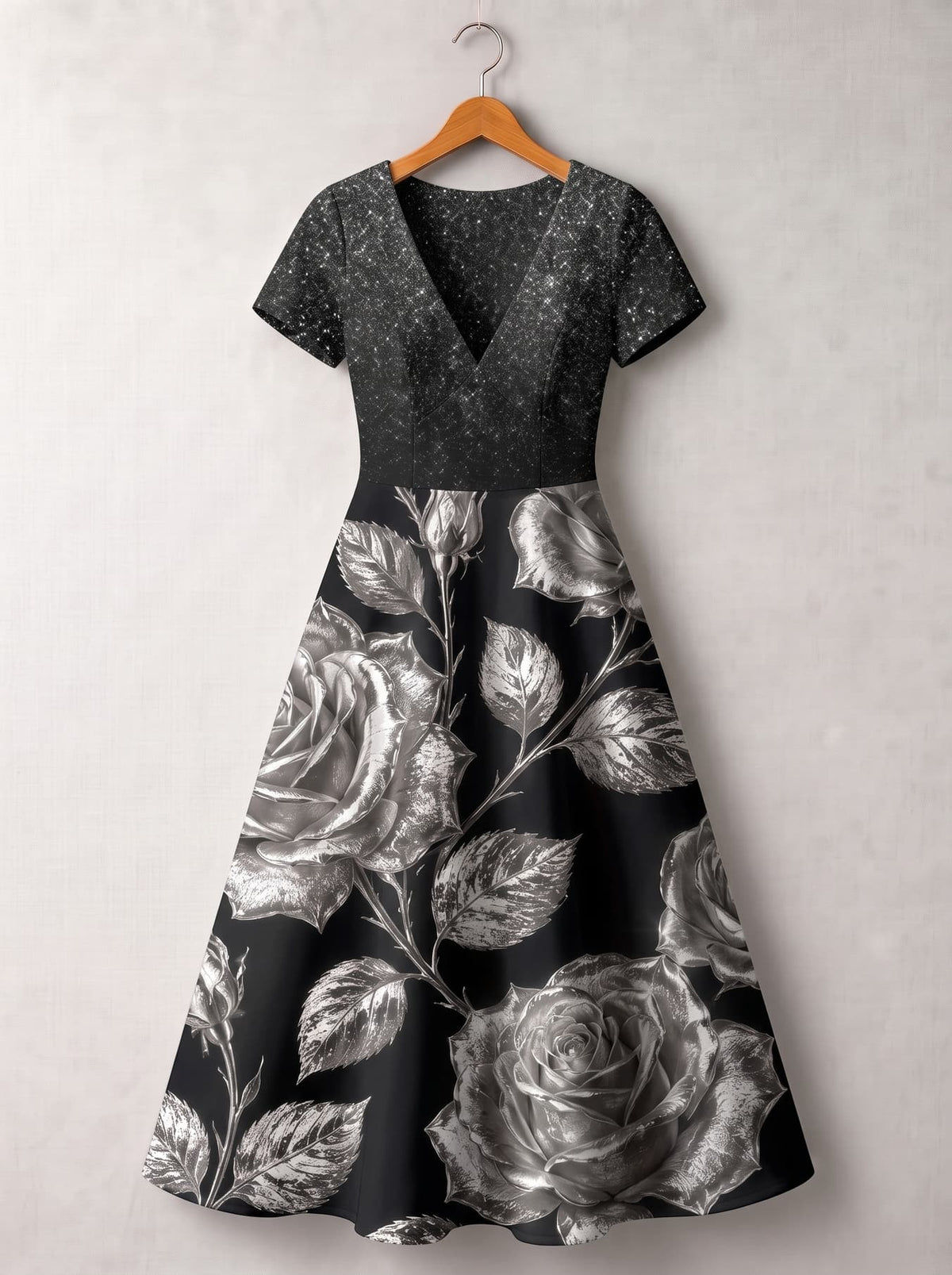 'Usiku' Short Sleeve Maxi Dress