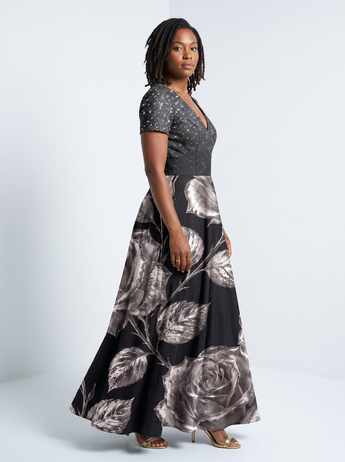'Usiku' Short Sleeve Maxi Dress