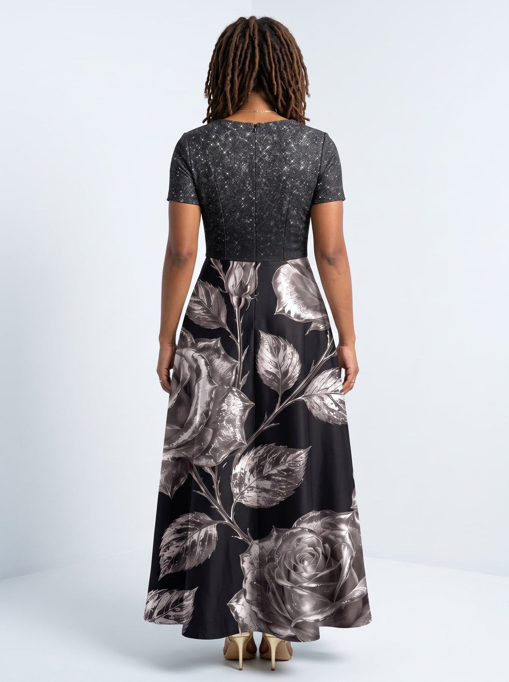 'Usiku' Short Sleeve Maxi Dress