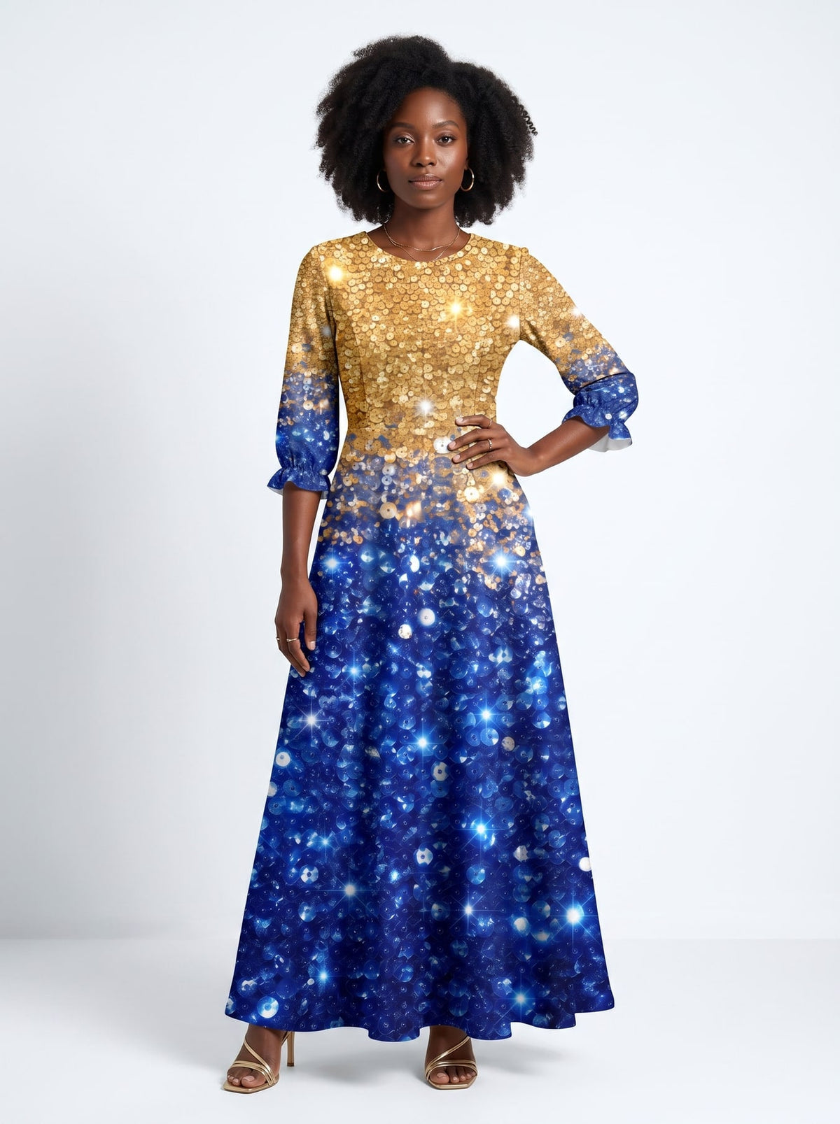 'Angaza' Long Sleeve Maxi Dress