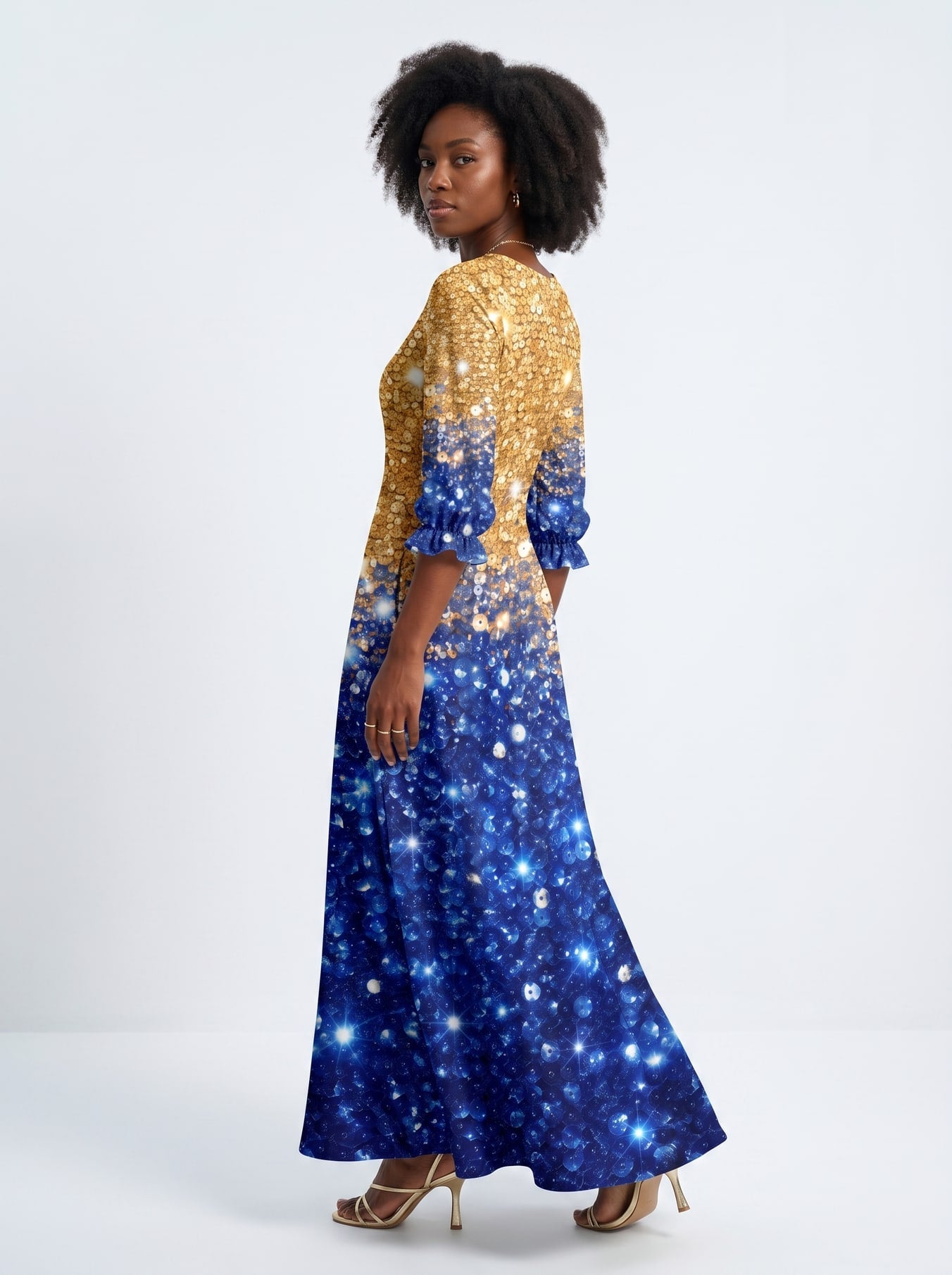 'Angaza' Long Sleeve Maxi Dress