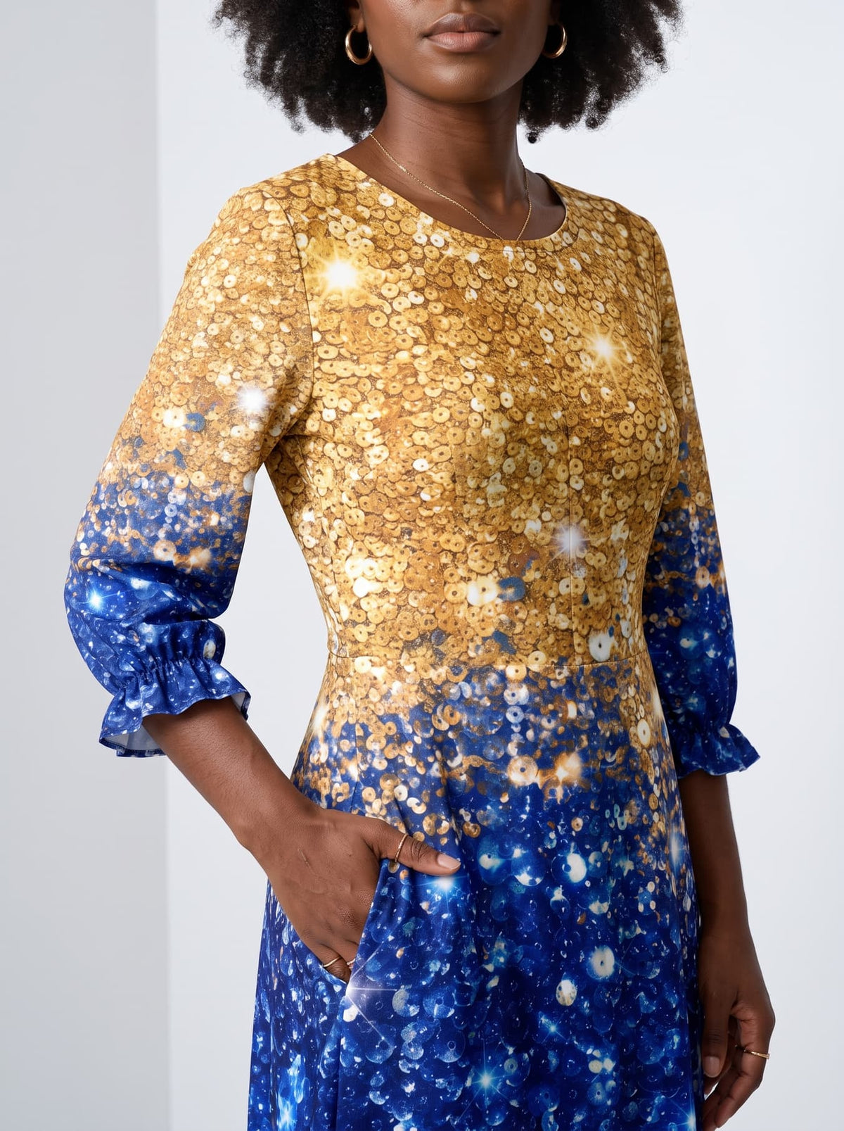 'Angaza' Long Sleeve Maxi Dress