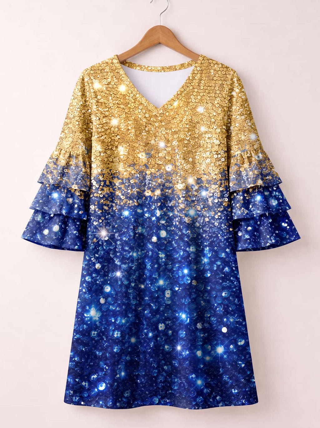 'Angaza' Stacked Ruffle Sleeve Dress