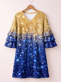 'Angaza' Stacked Ruffle Sleeve Dress