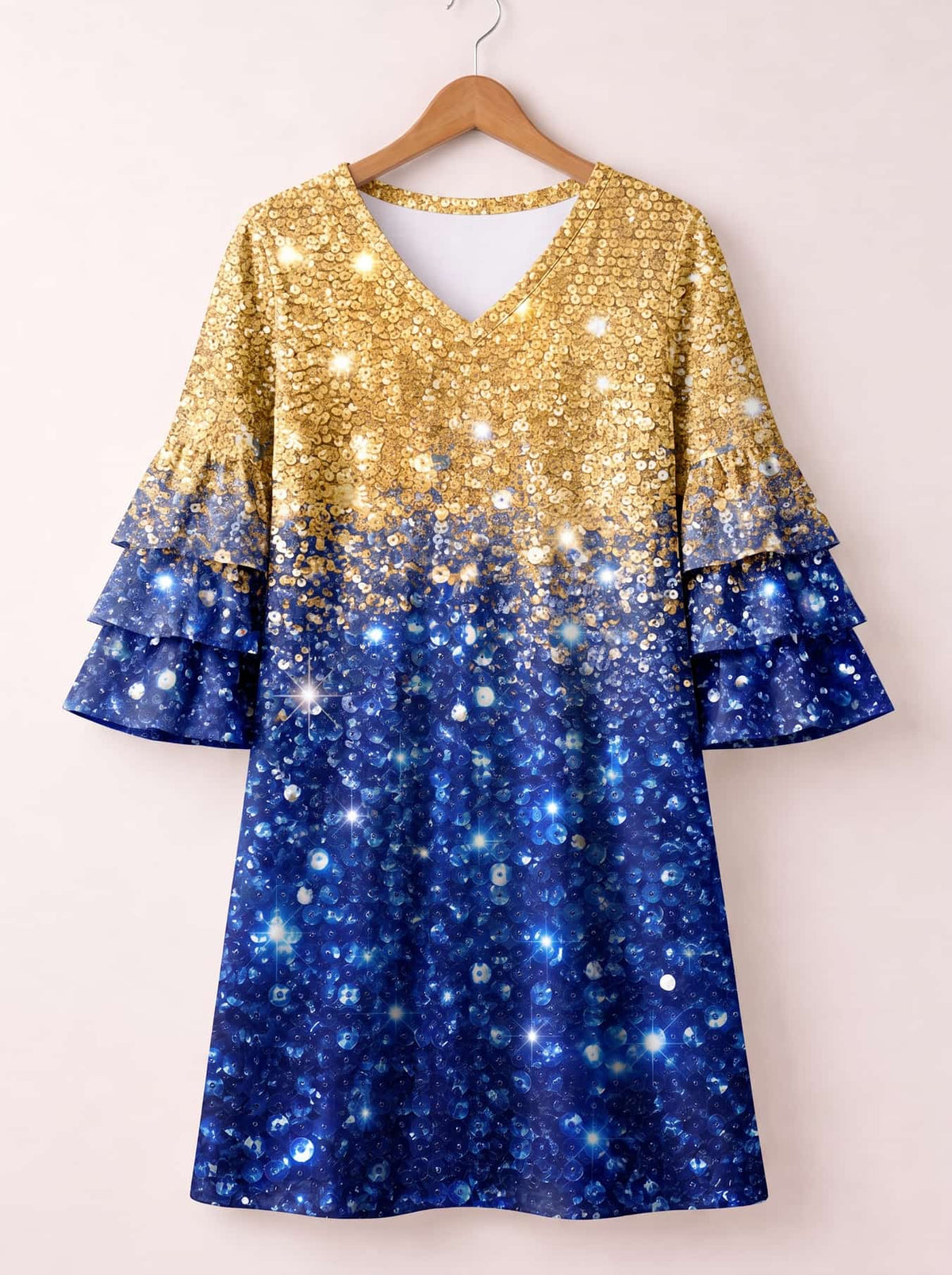 'Angaza' Stacked Ruffle Sleeve Dress