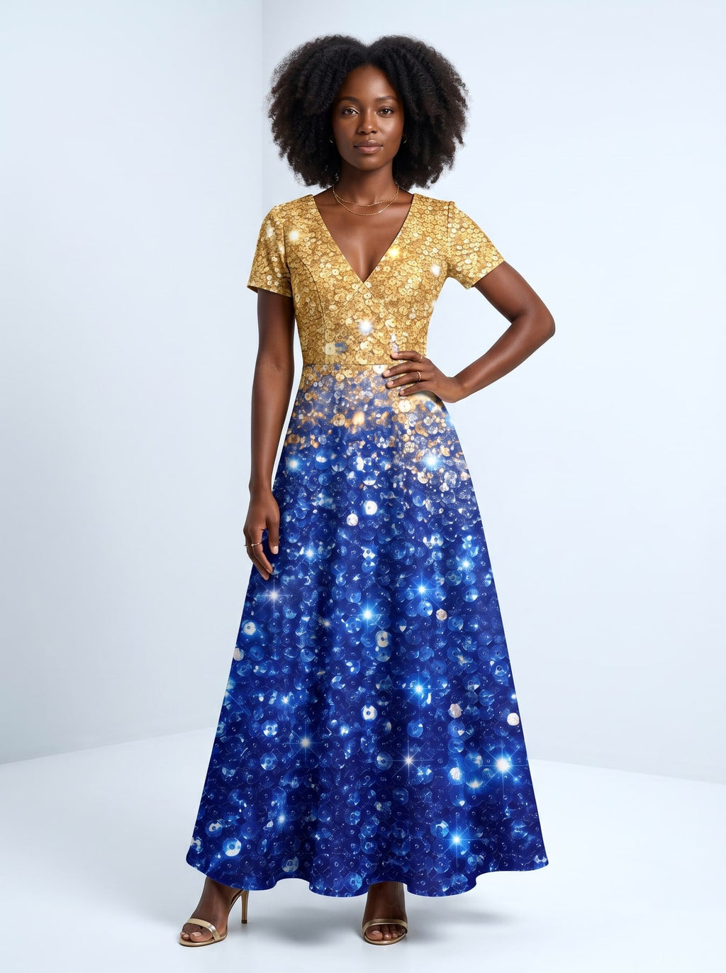 'Angaza' Short Sleeve Maxi Dress