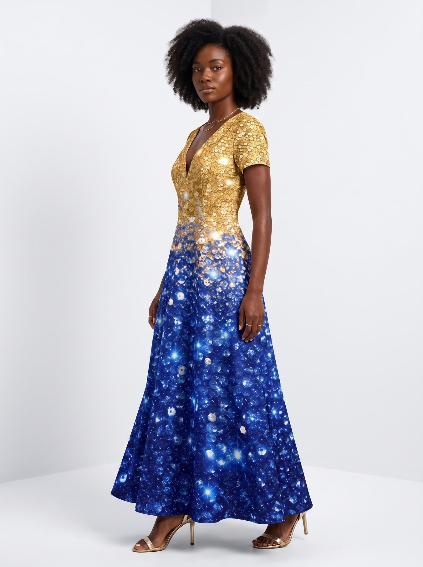'Angaza' Short Sleeve Maxi Dress