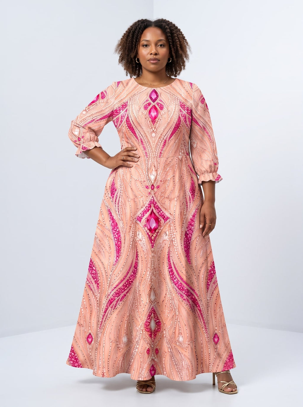 'Vito' Long Sleeve Maxi Dress