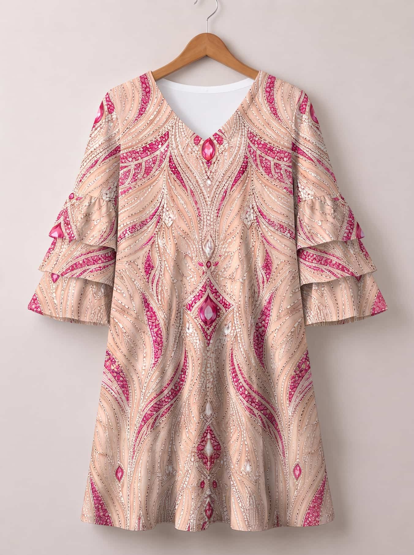 'Vito' Stacked Ruffle Sleeve Dress