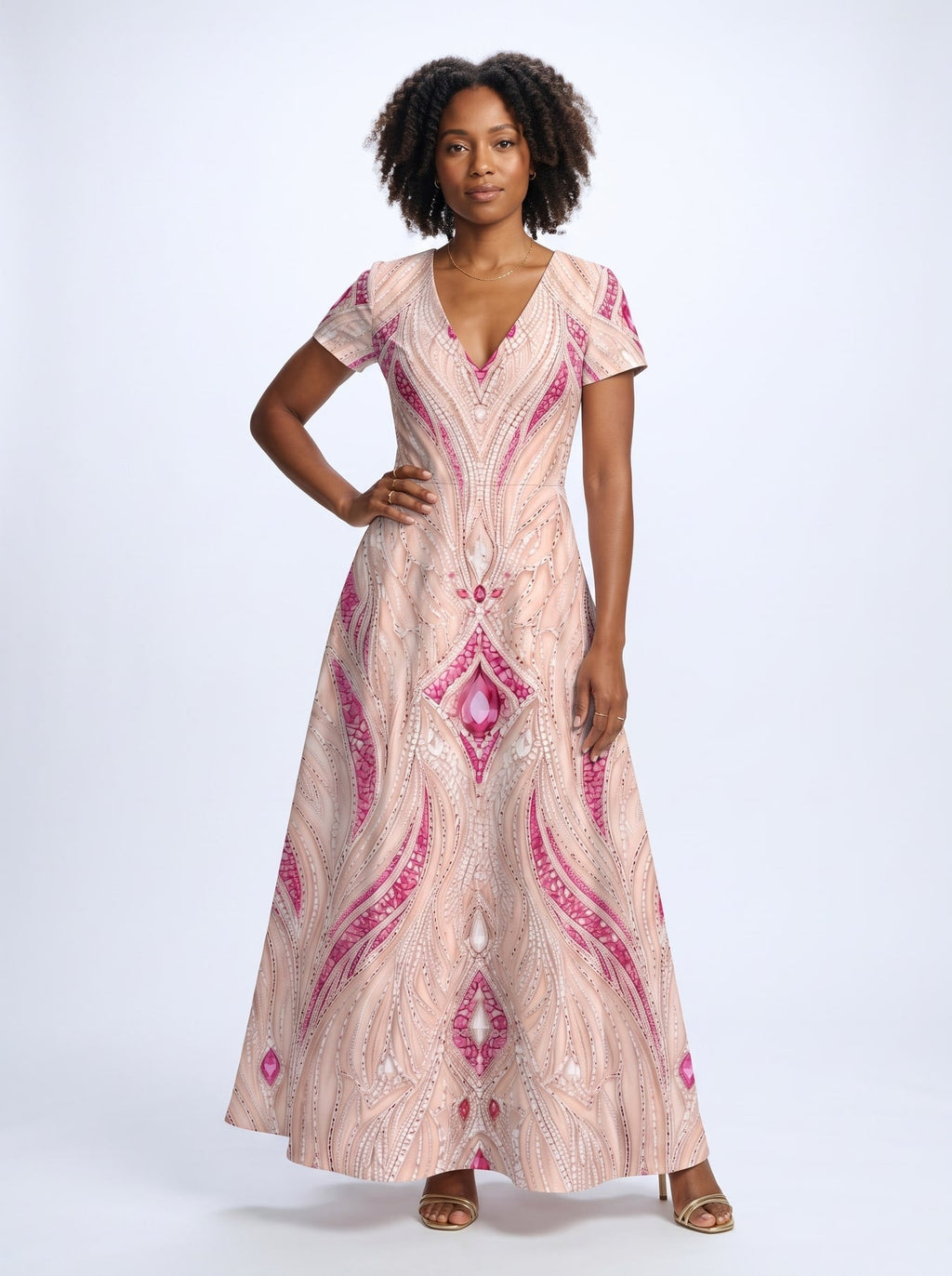 'Vito' Short Sleeve Maxi Dress
