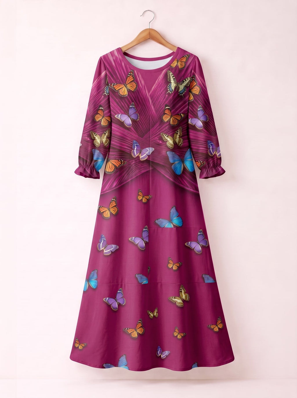 'Kipepeo' Long Sleeve Maxi Dress