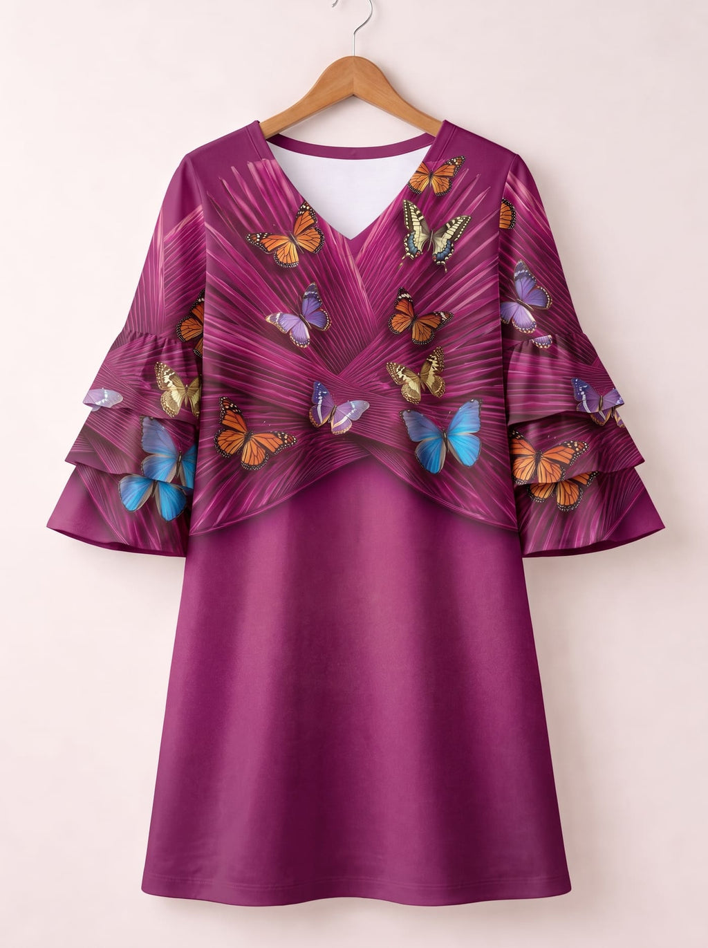 'Kipepeo' Stacked Ruffle Sleeve Dress