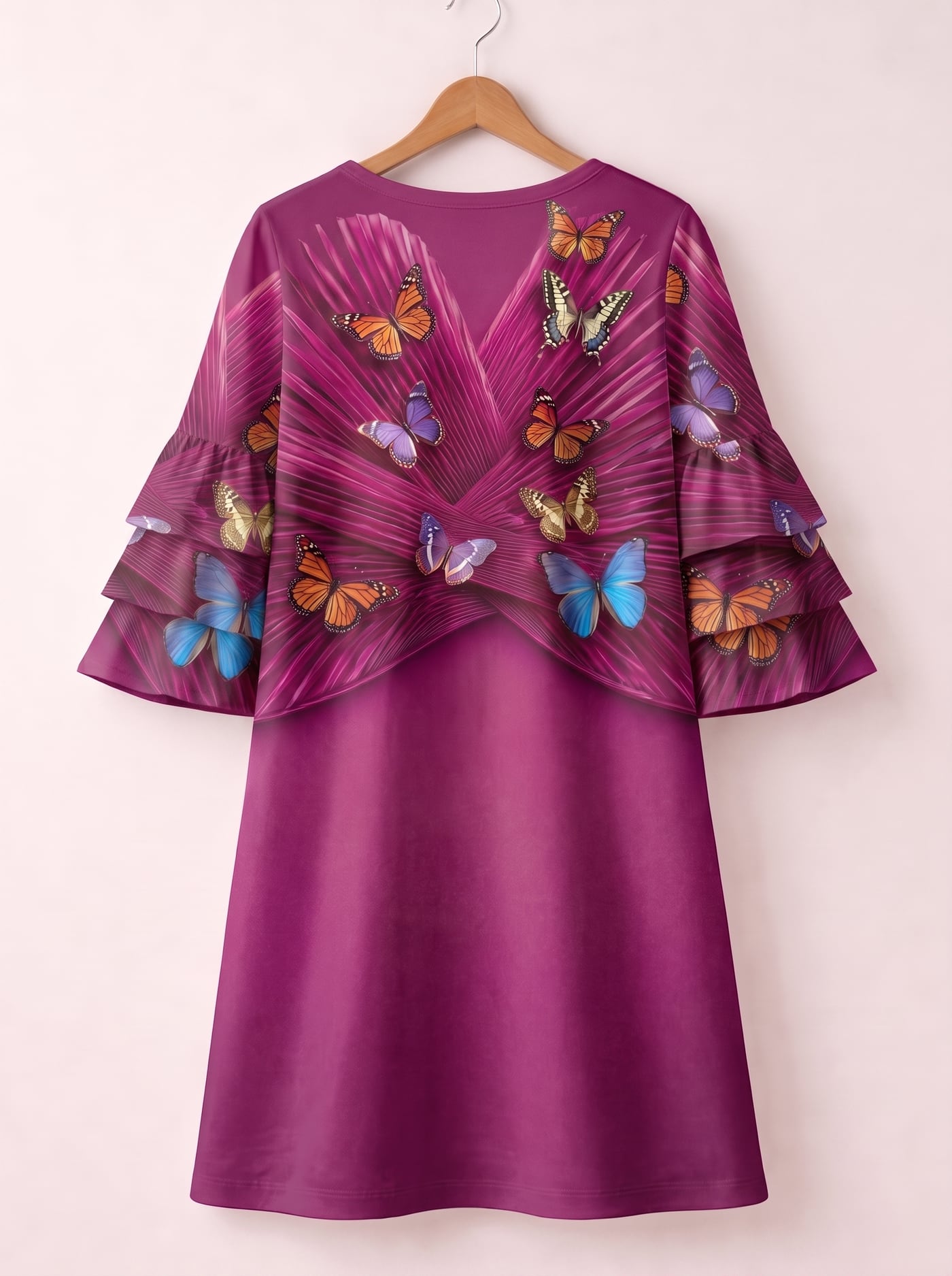 'Kipepeo' Stacked Ruffle Sleeve Dress