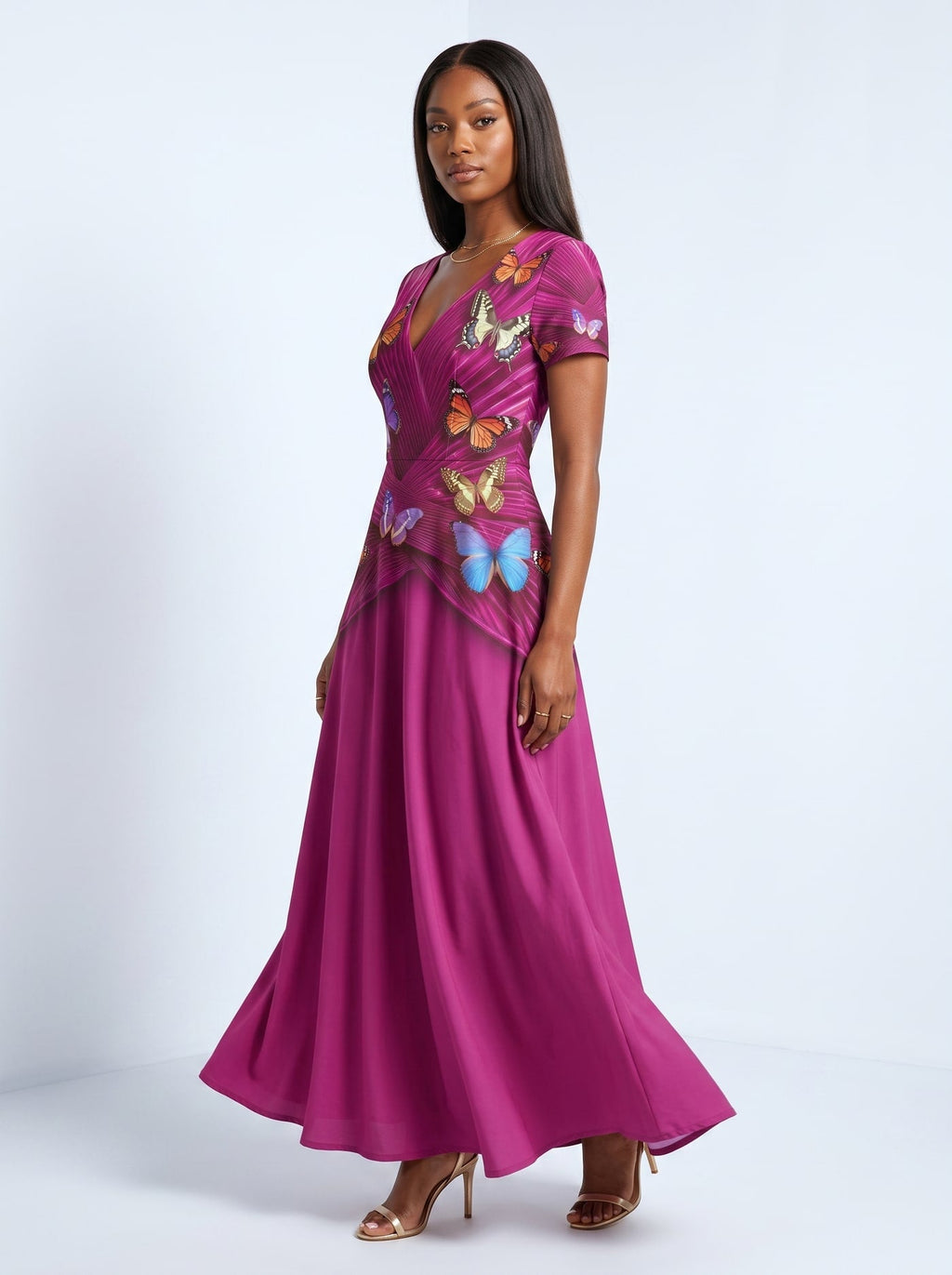 'Kipepeo' Short Sleeve Maxi Dress