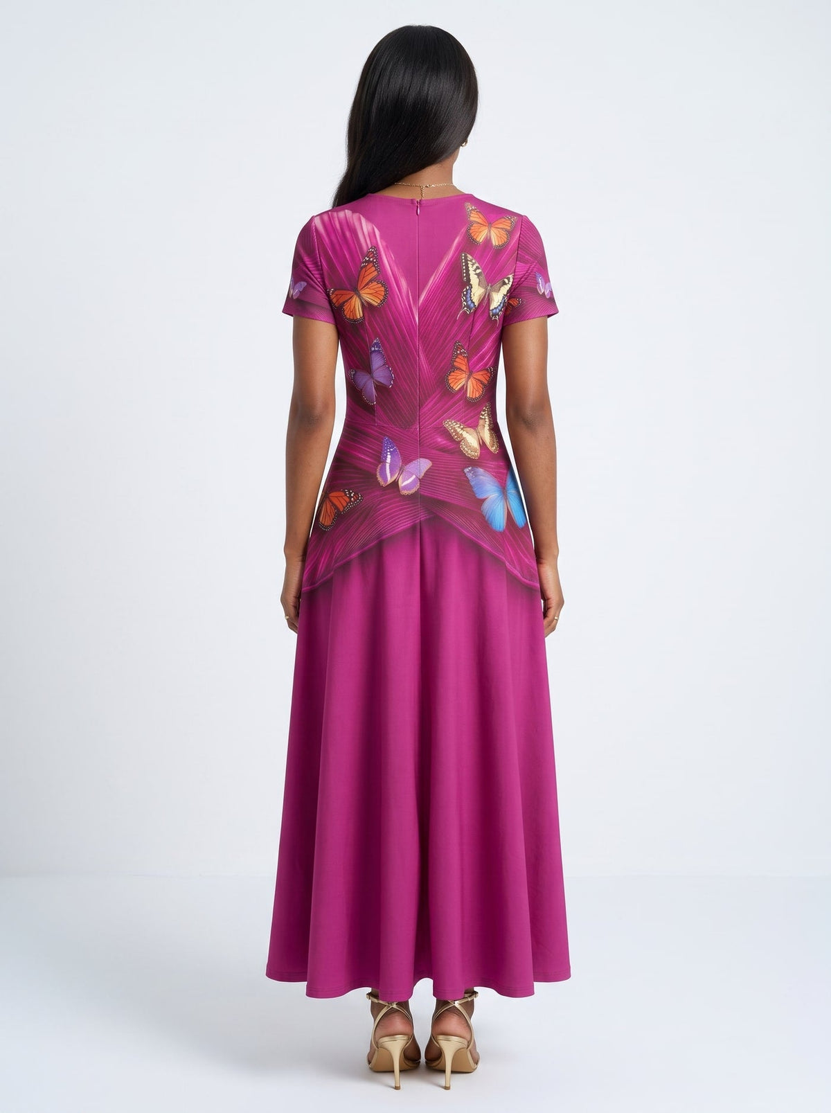 'Kipepeo' Short Sleeve Maxi Dress
