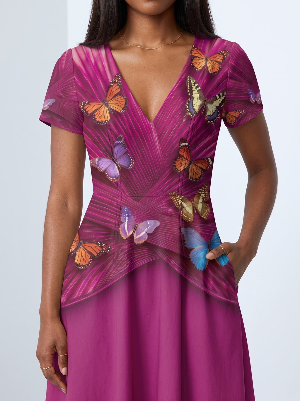 'Kipepeo' Short Sleeve Maxi Dress