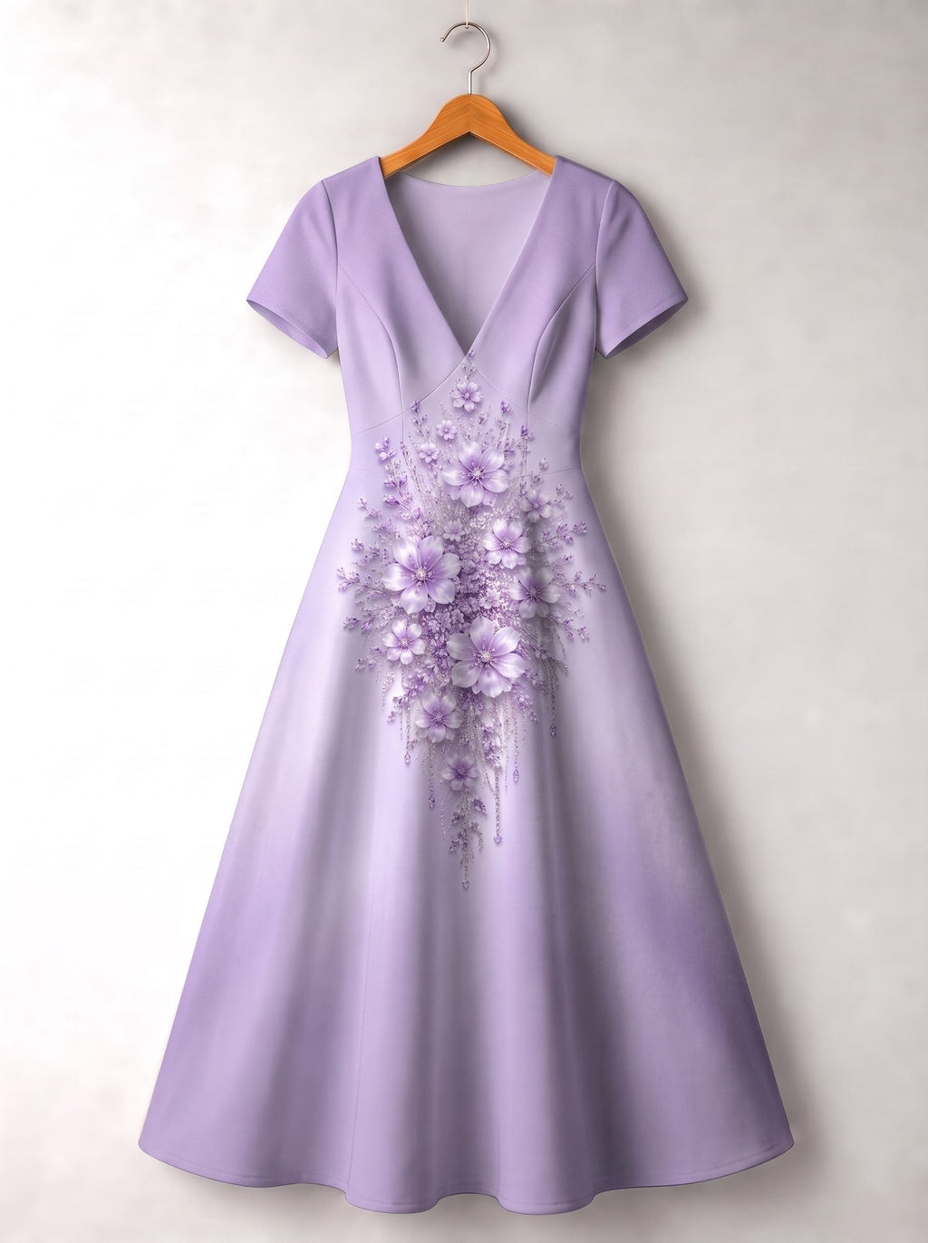 'Zambarau' Short Sleeve Maxi Dress