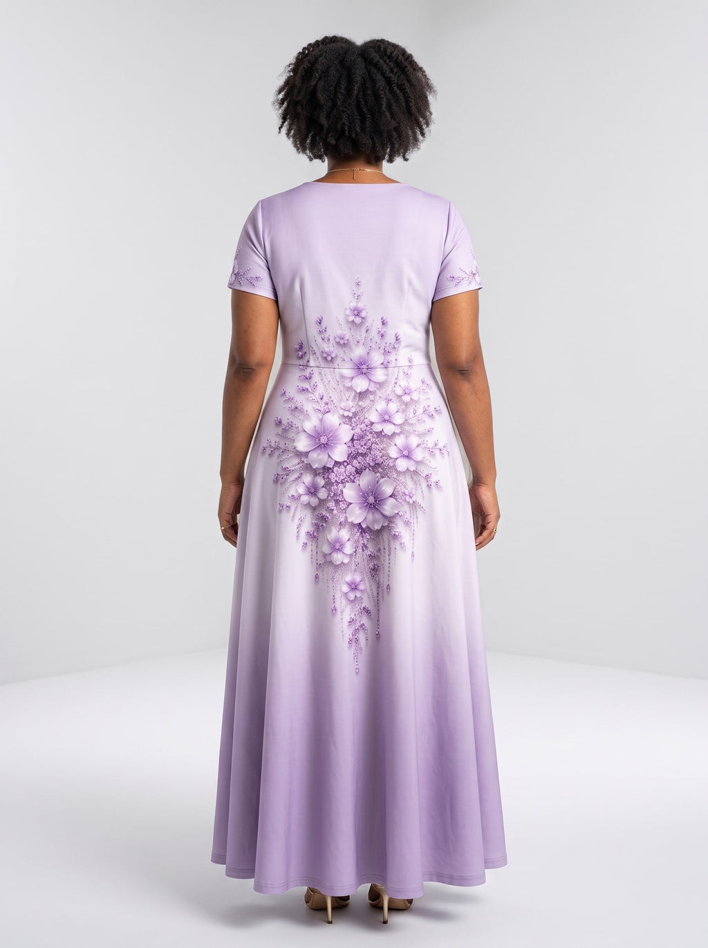 'Zambarau' Short Sleeve Maxi Dress