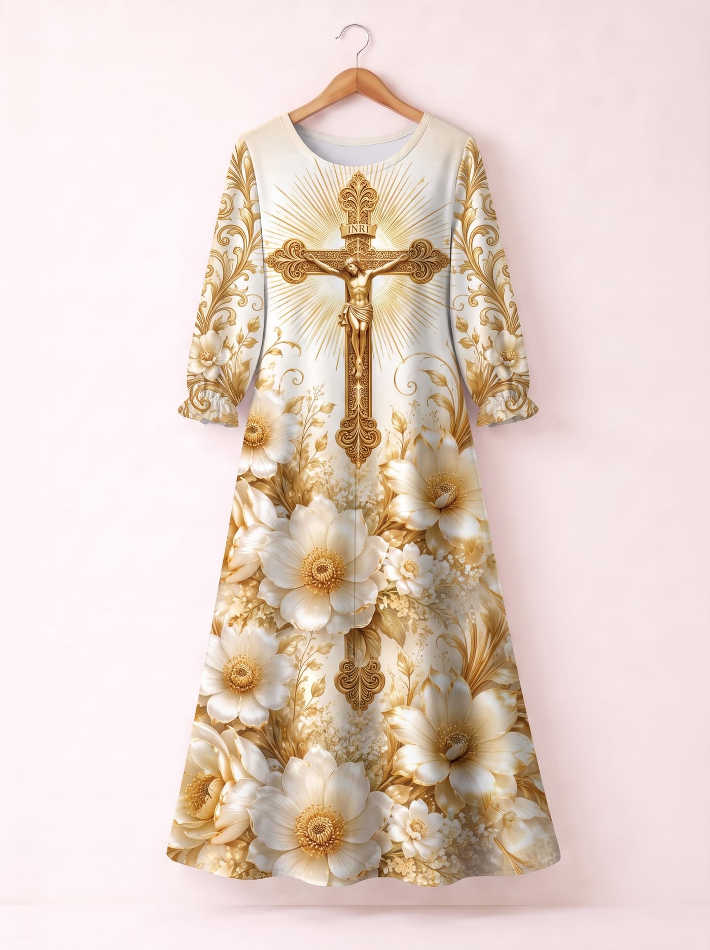 'Msalaba' Long Sleeve Maxi Dress