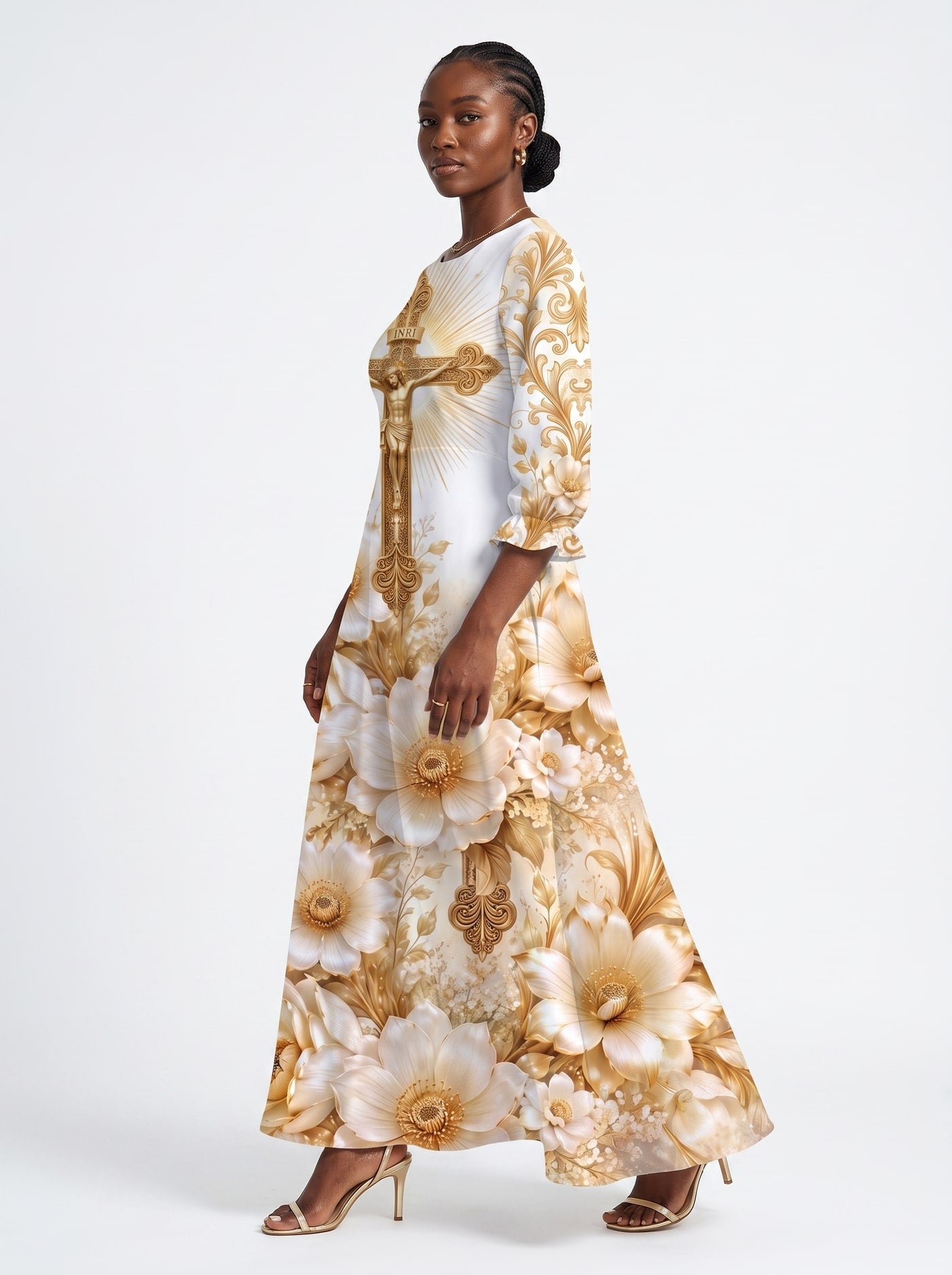 'Msalaba' Long Sleeve Maxi Dress