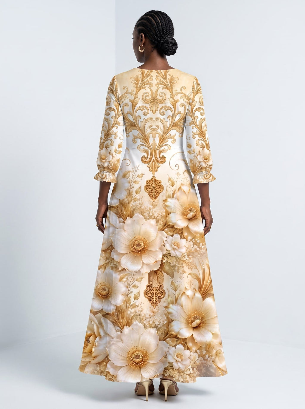 'Msalaba' Long Sleeve Maxi Dress