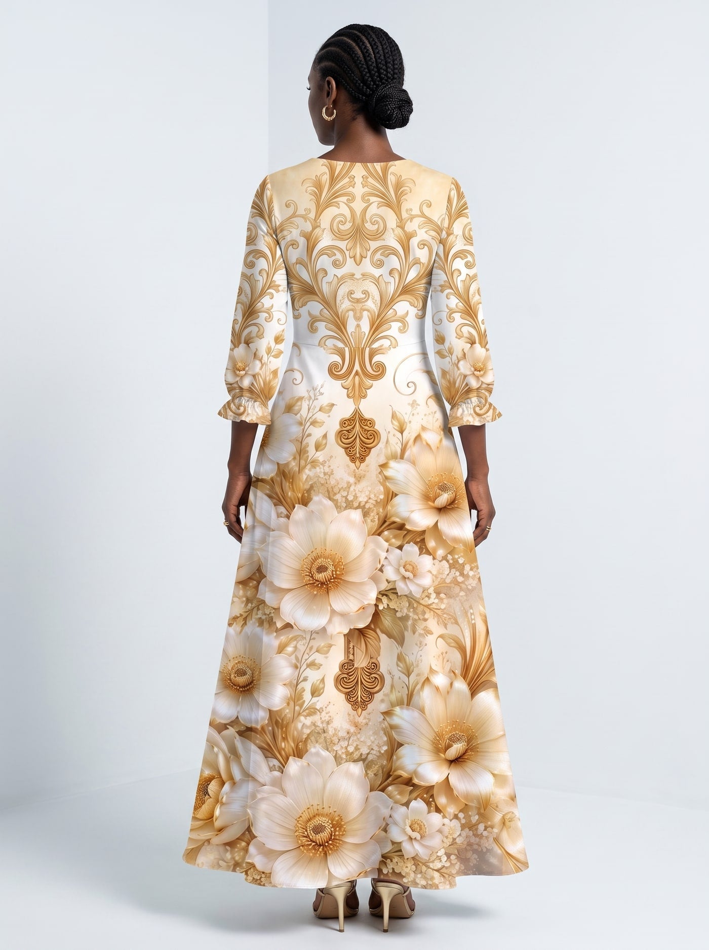 'Msalaba' Long Sleeve Maxi Dress