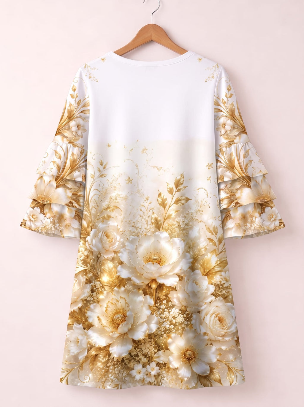 'Msalaba' Stacked Ruffle Sleeve Dress
