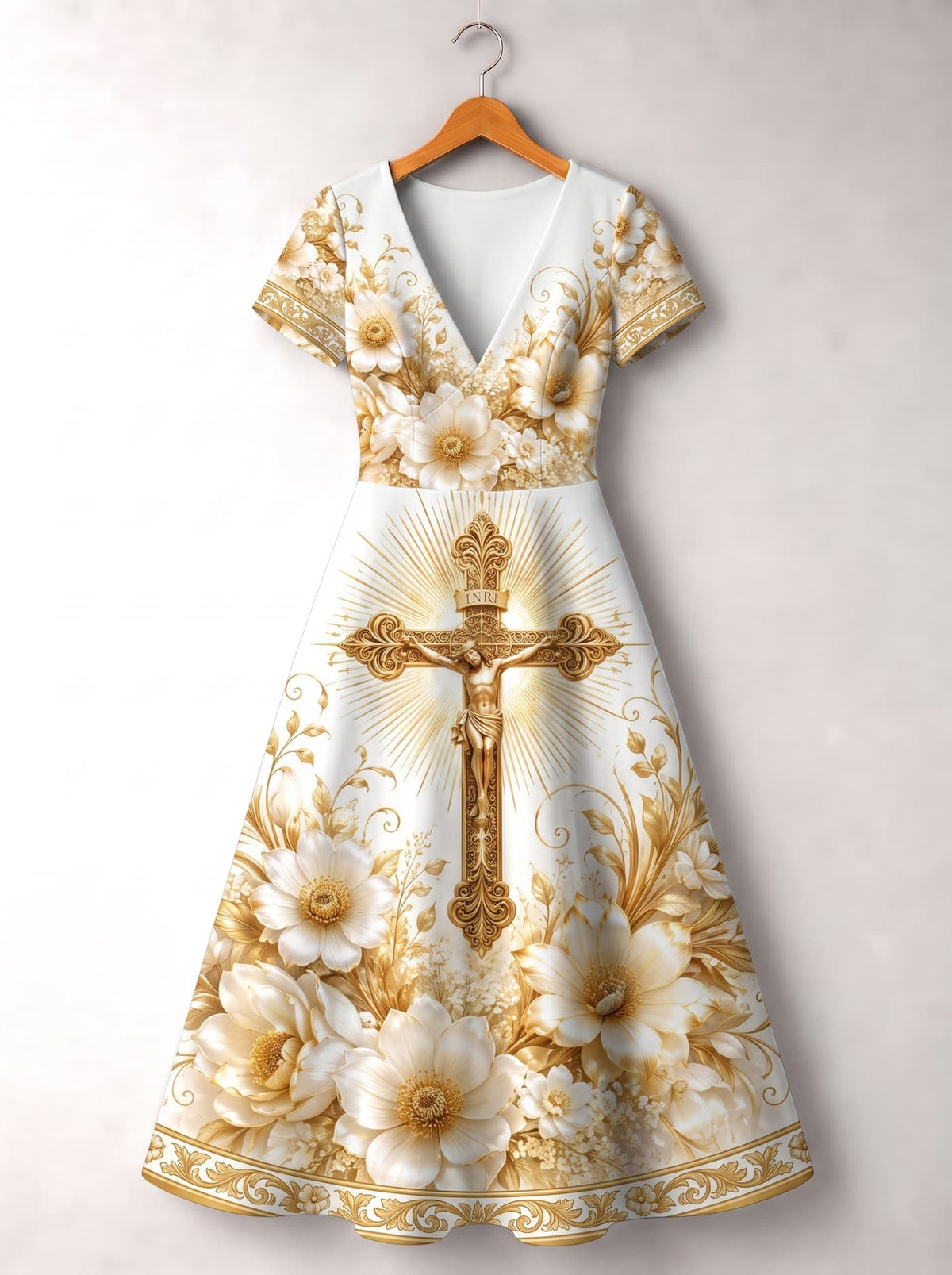 'Msalaba' Short Sleeve Maxi Dress